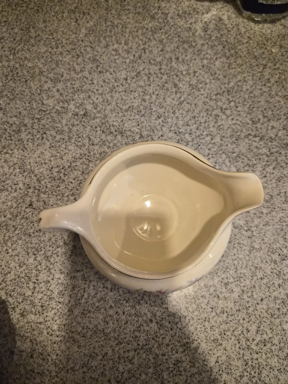 Vintage 1948 Homer Laughlin Eggshell Nautilus Floral Creamer Gold Trim